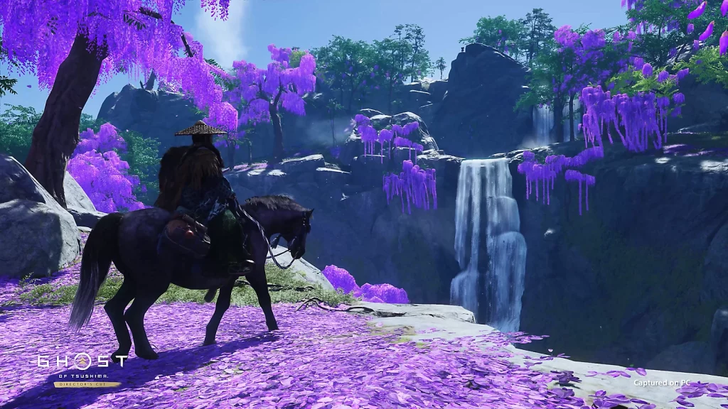 Ghost of Tsushima - Andando de cavalo na ilha Iki.