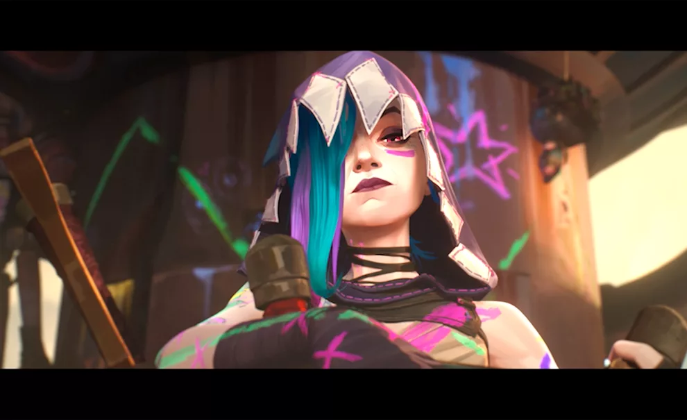 Jinx aparece segurando um manche e com roupas novas em Arcane Temporada 2
