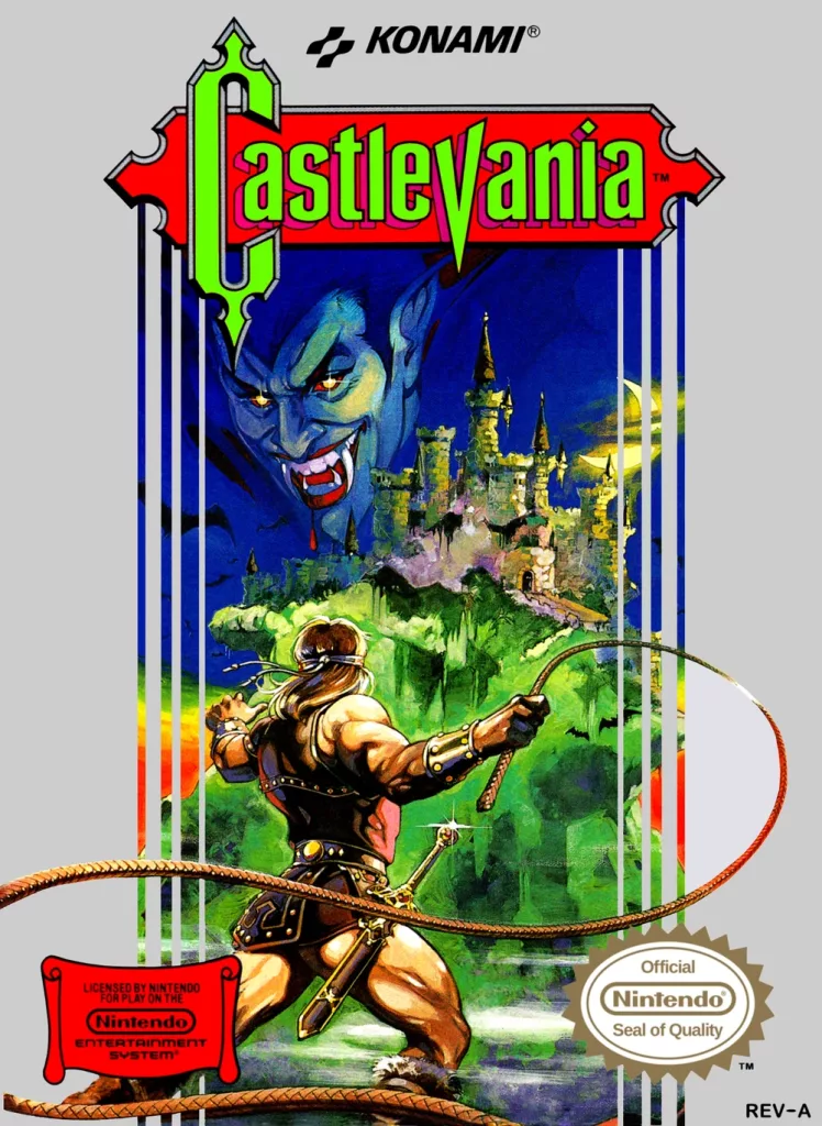 Capa do Primeiro Castlevania com Drácula e Simon Belmont