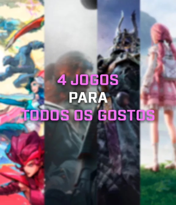 4 jogos para todos os gostos demonstrados na capa com jogos diferenciados.
