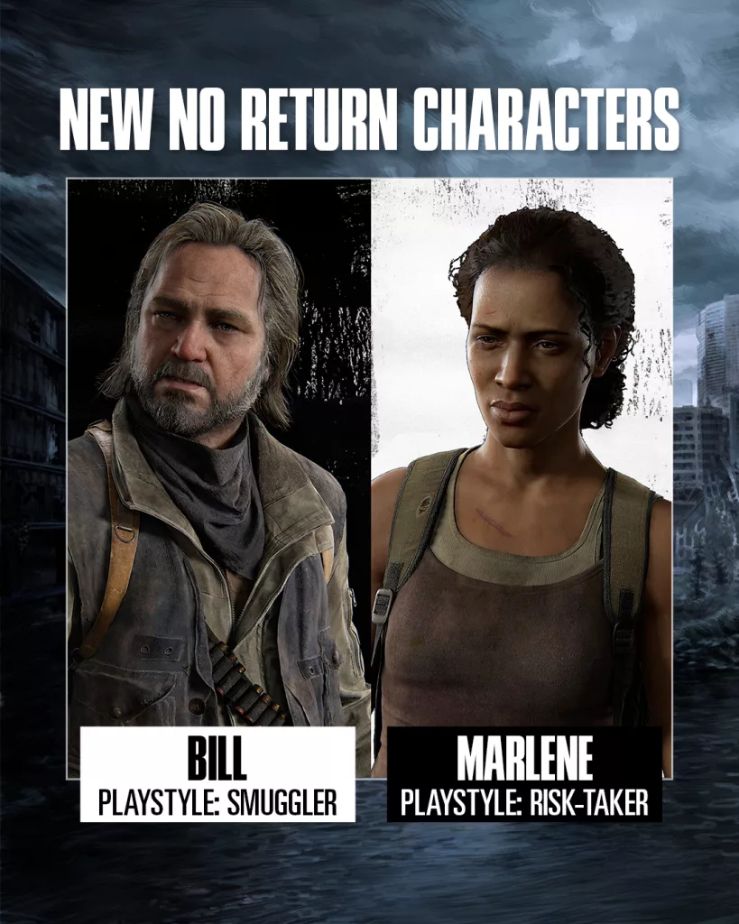 Personagens Bill e Marlene no modo Sem Volta.