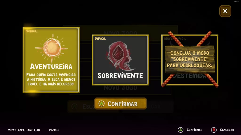 Modos de dificuldade do jogo Arida Backland's Awakening.