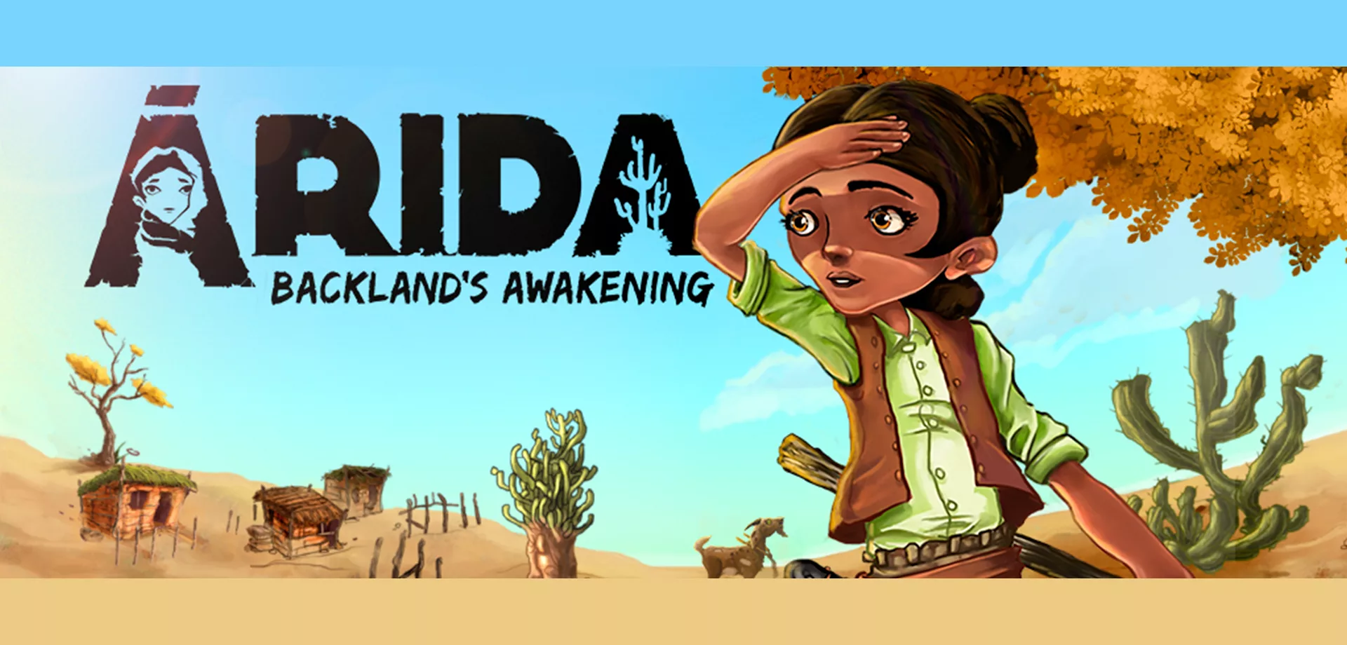 Cícera olhando o horizonte debaixo de uma árvore no sertão em ARIDA Backland's Awakening.