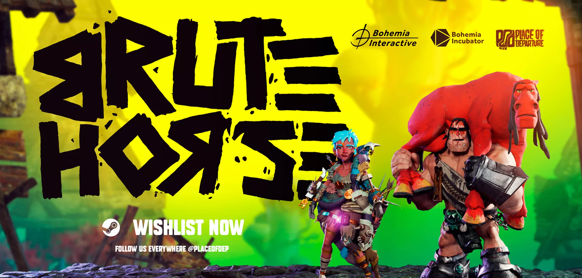 Brute e Michelle e a logo de Brute Horse.