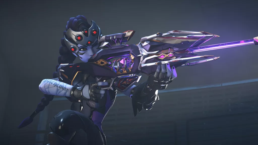 Widowmaker e sua arma mítica.