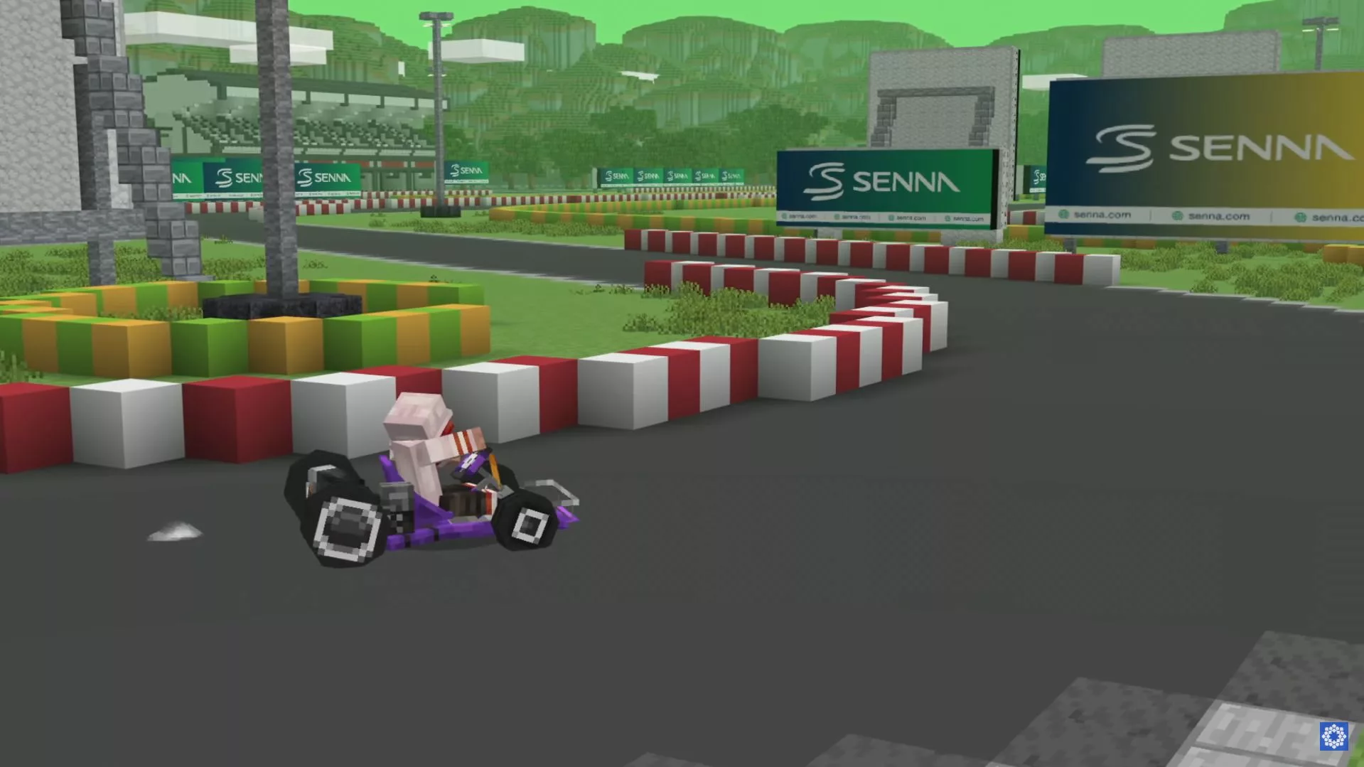 Gameplay da experiência de Ayrton Senna no Minecraft