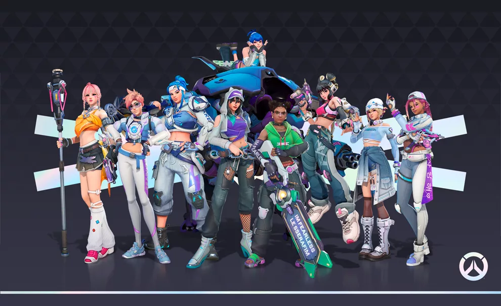 Personagens de Overwatch 2 com skins diferenciadas.