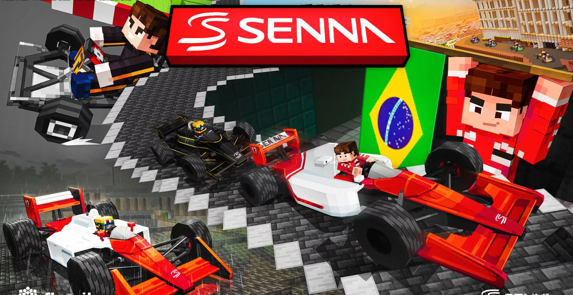 Capa da experiência com Ayrton Senna no Mincraft