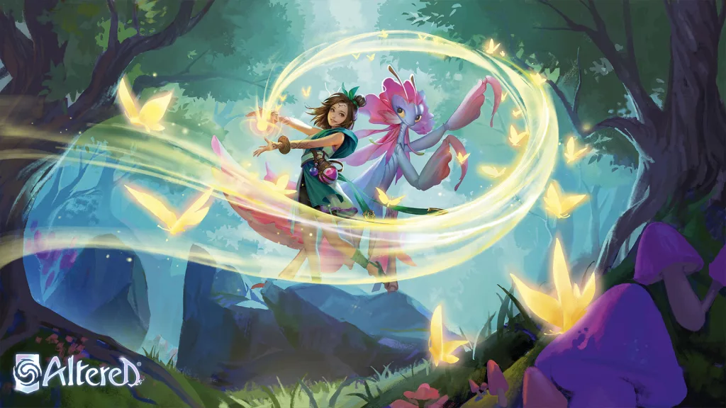 Altered - Ilustração de carta de heróis - Rin & Orchid feita por Zero Wen