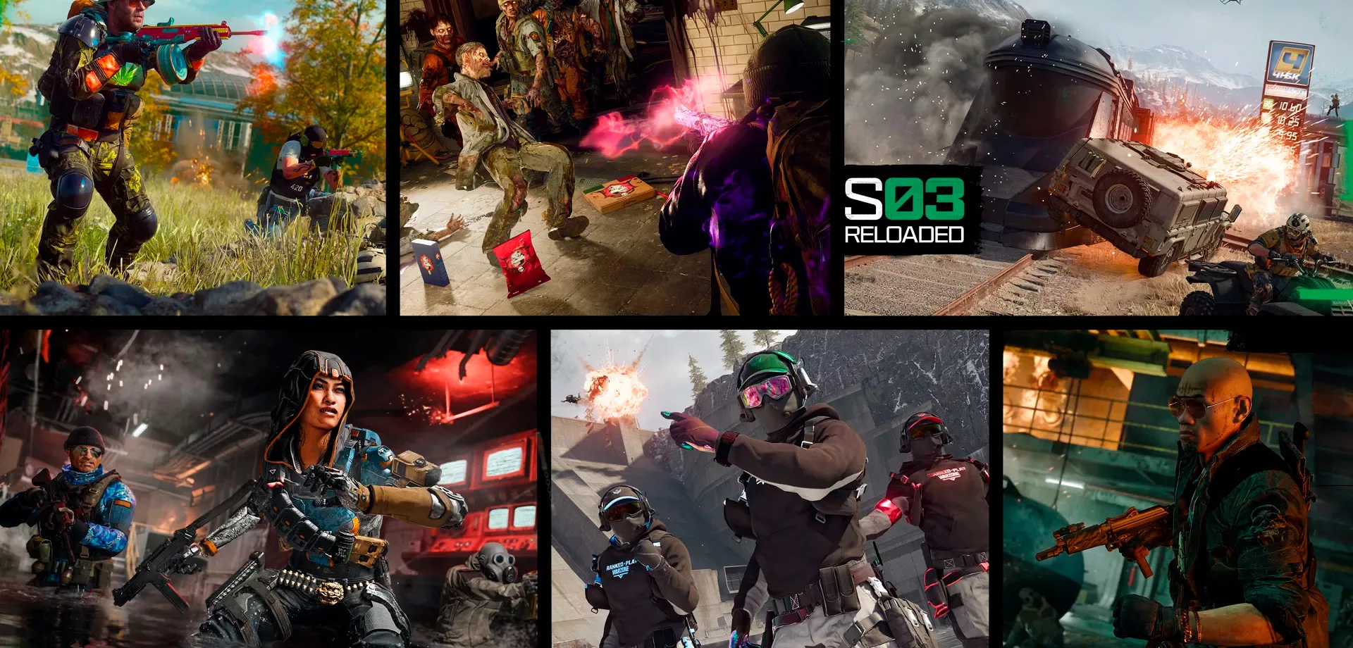 Várias imagens da Temporada 3 Recarregada de Call of Duty: Black Ops 6.