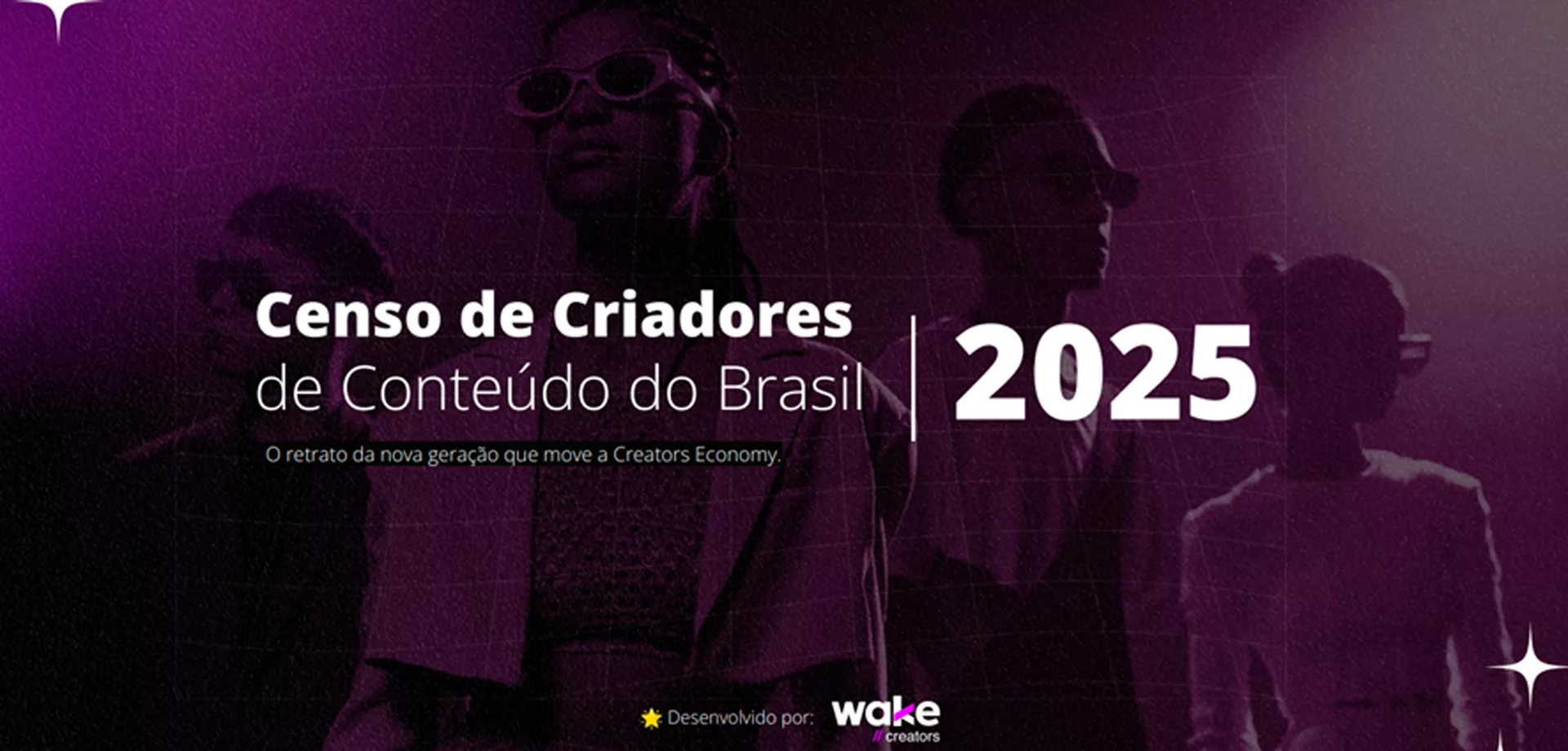 Capa de estudo e censo de criadores de conteúdo do Brasil 2025 feito pela Wake.
