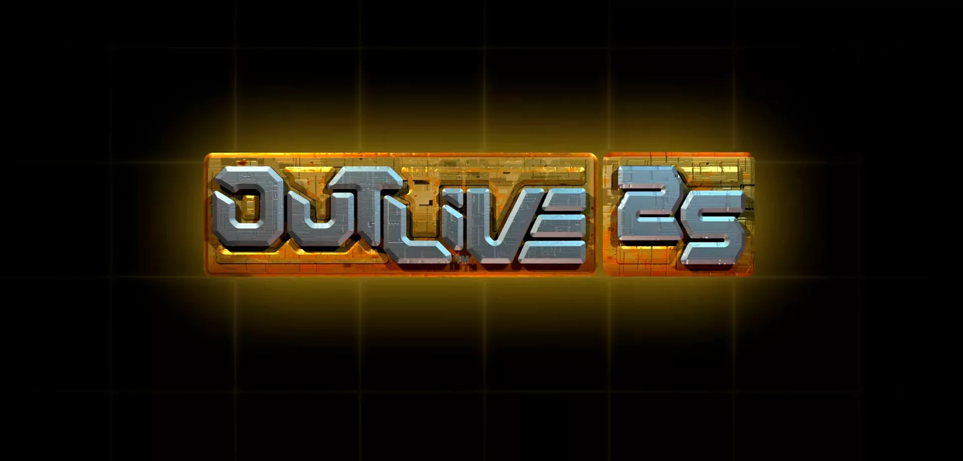 Logo de Outlive 25 sobre fundo preto.
