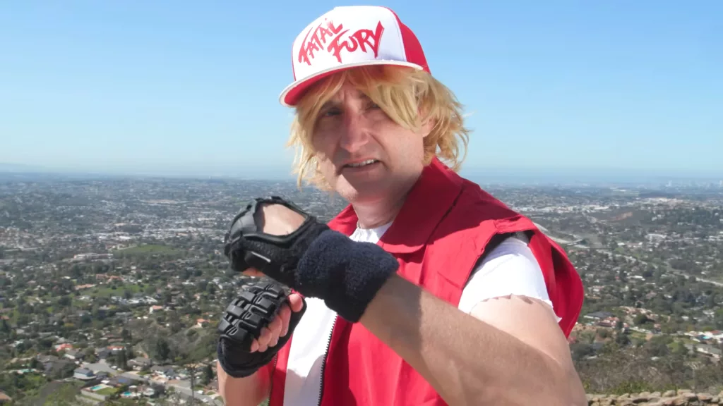 Terry Bogard interpretado por Youtuber do Mega 64.