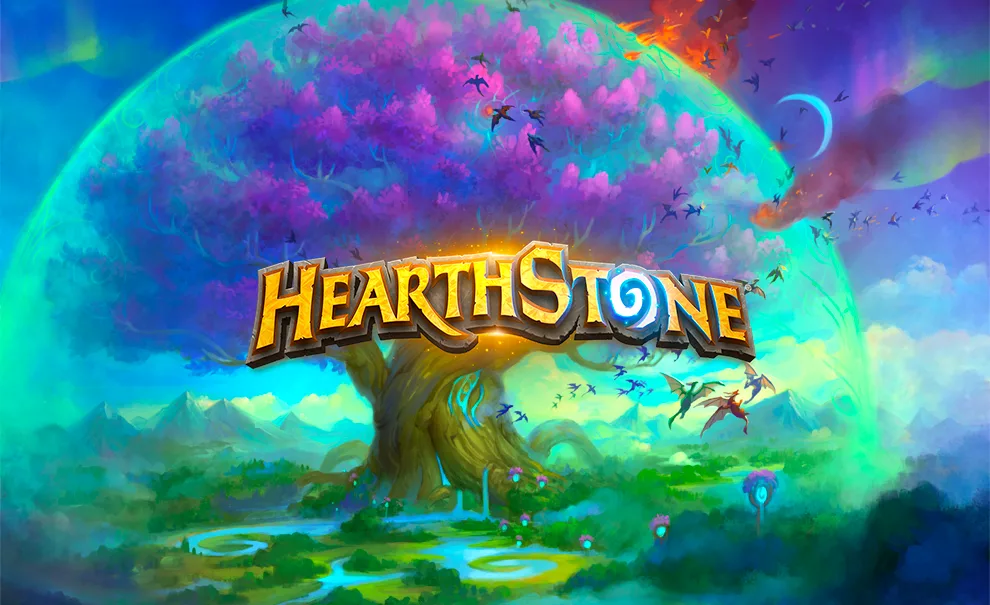 Árvore Amirdrassil do Miniconjunto Brasas da Árvore do Mundo de Hearthstone.