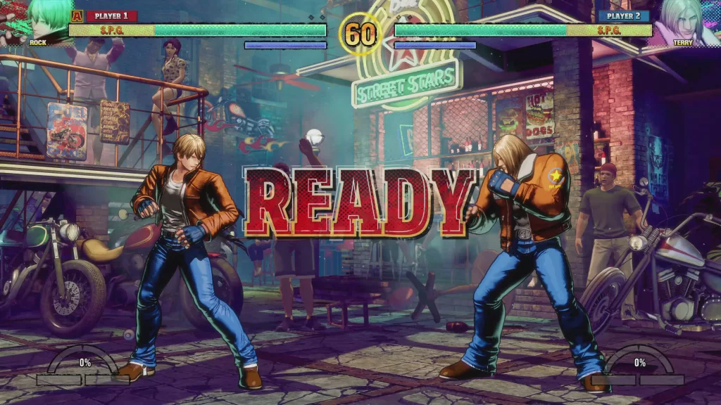 Rock e Terry em preparação para a luta.