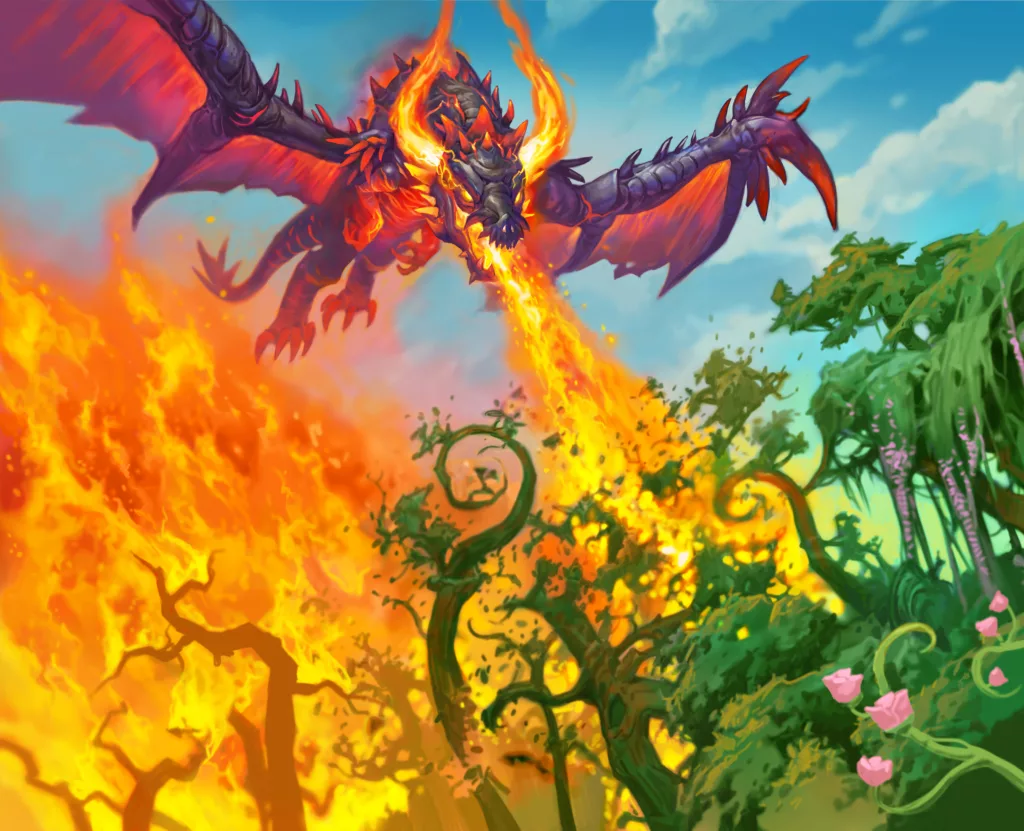 Imagem de Carta de Hearthstone do Miniconjunto Brasas da Árvore do Mundo - Smoldering Grove.