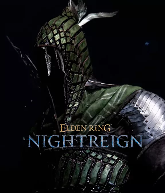 Logo de Elden Ring Nightreign e o novo personagem Olho-de-Ferro.