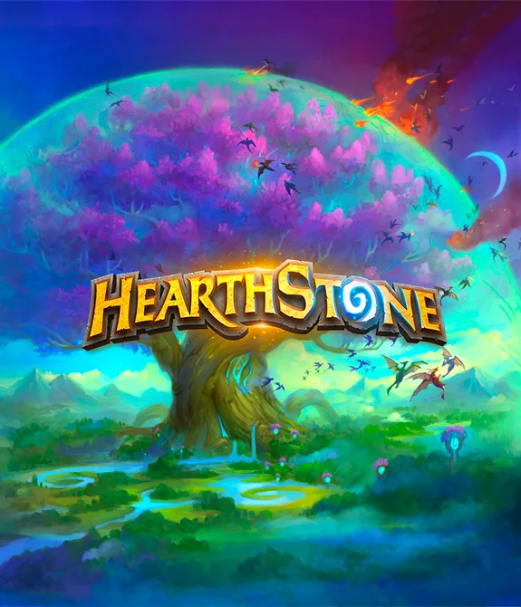 Árvore Amirdrassil do Miniconjunto Brasas da Árvore do Mundo de Hearthstone.