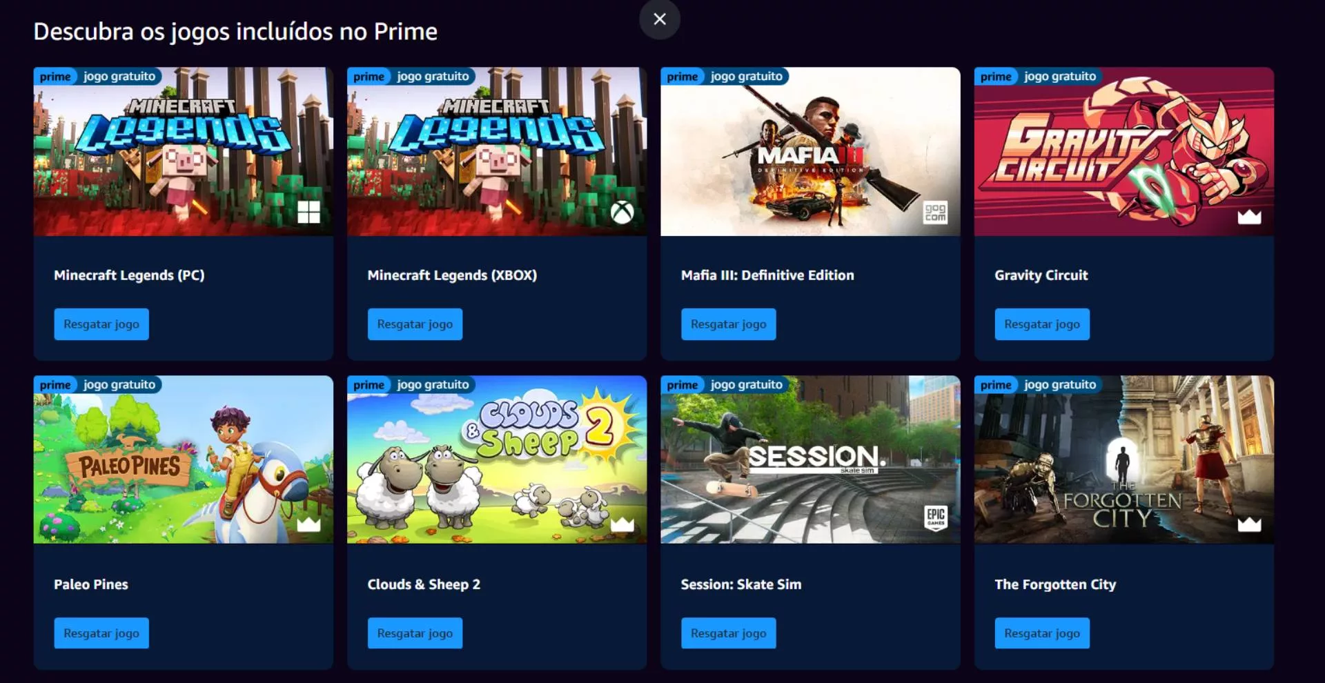 jogos de abril do Prime Gaming
