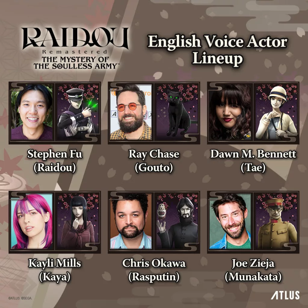 Elenco de Dubladores em Inglês para Raidou Remastered.