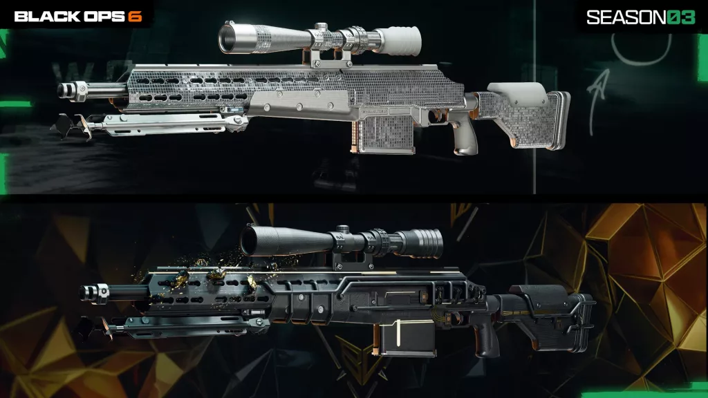 Arma HDR Brilho Fatal na versão base e Blackcell.