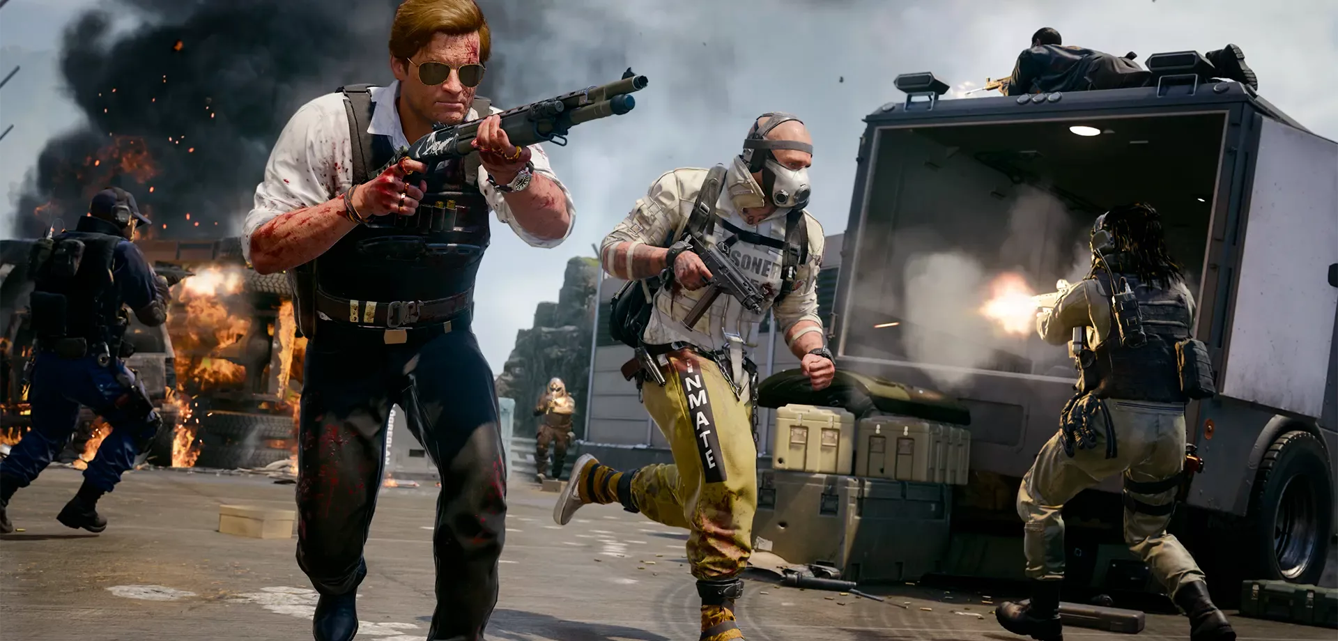 Operadores de Call of Duty no novo mapa Blitz da Temporada 4.