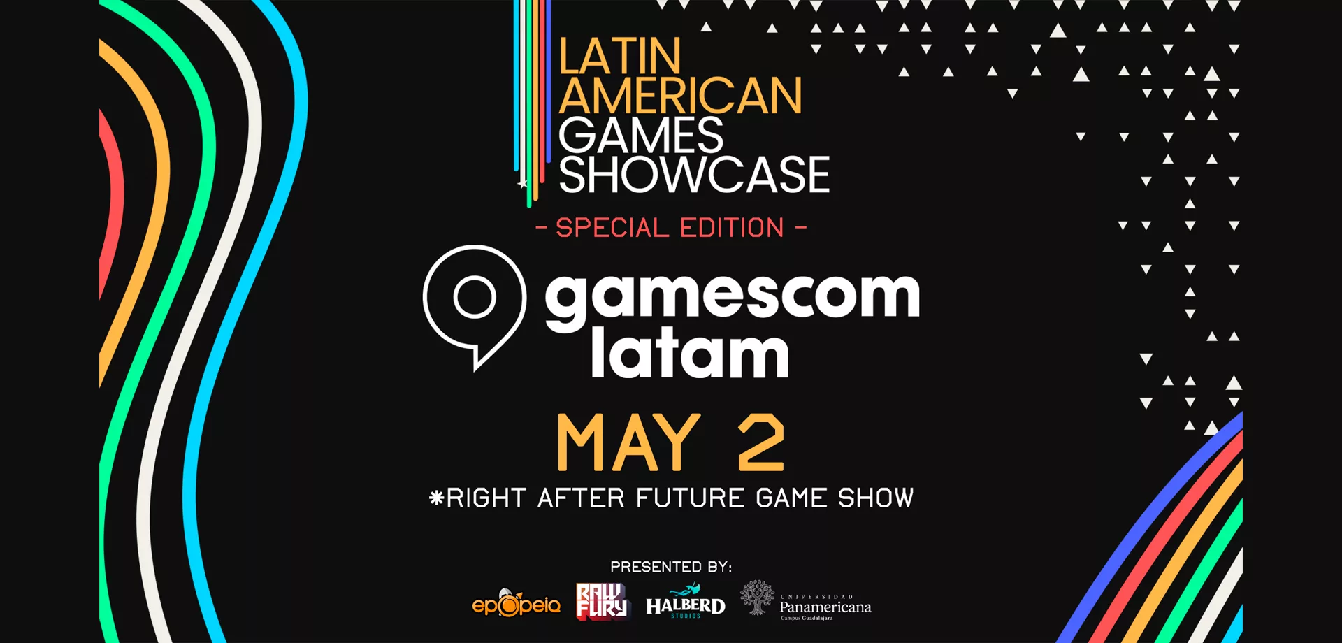 LAGS Latin American Games Showcase e sua logo na Gamescom Latam.