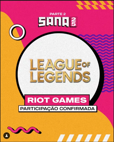 Sana Fest com League of Legends, post do Instagram.