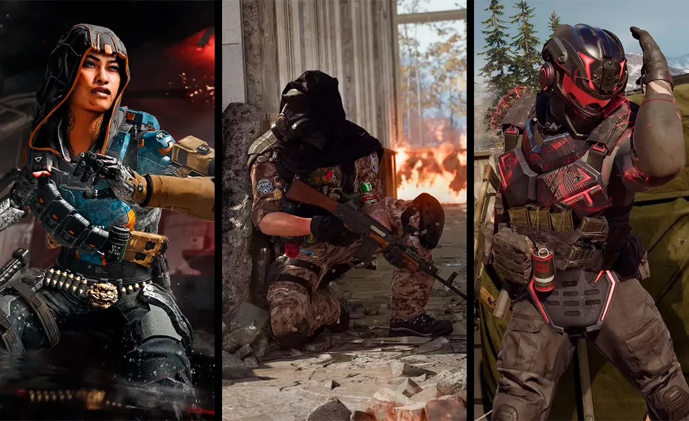 3 personagens distintos em locais seprapados em capa utilizada para falar sobre o Ricochet Anti-Cheat de COD.