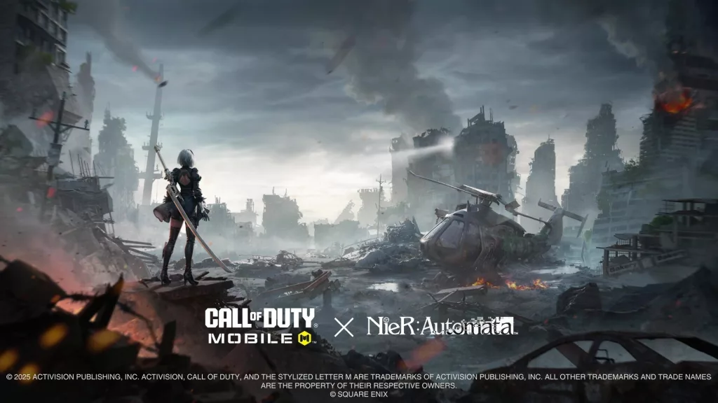 Imagem de colaboração de COD com Nier Automata
