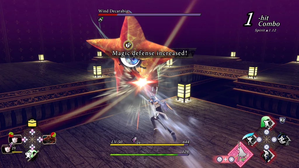 Protagonista enfrentando Wind Decarabia.
