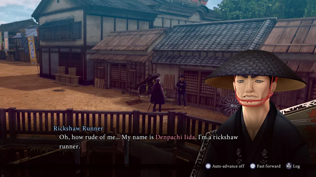 Denpachi lida conversando com nosso investigador em Raidou.