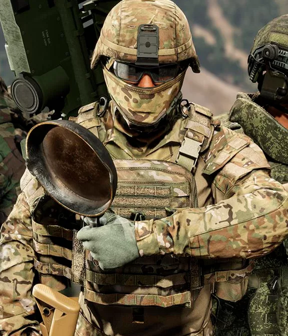 Soldados de Arma Reforger com vários itens de MODs possíveis na atualização 1.4 para PS5.