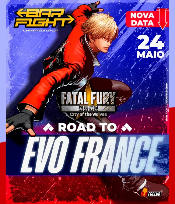 Personagem de Fatal Fury CofW e logo Bar Fight SP.