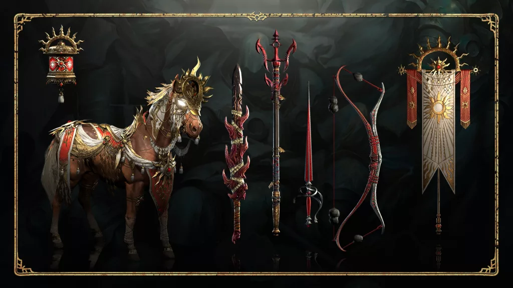 Itens do relicário de aniversário de Diablo IV.