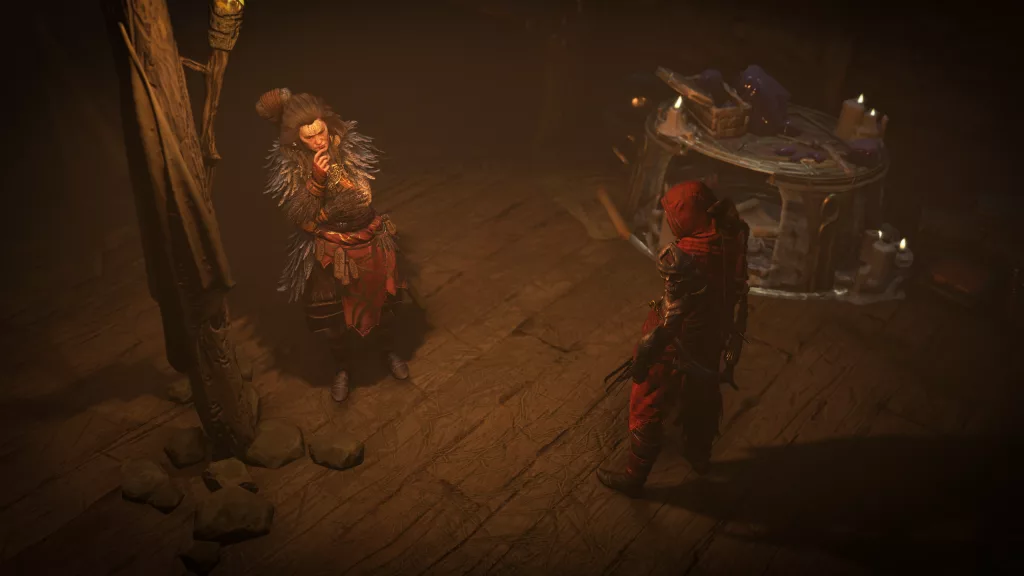 Bryona e personagem conversando.