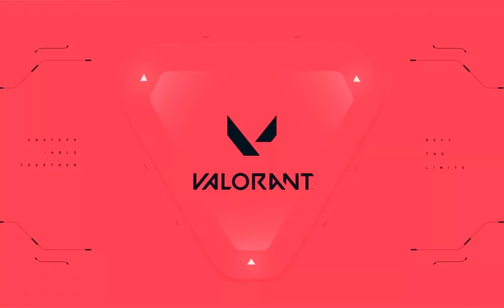 Capa do Valorant com fundo vermelho.