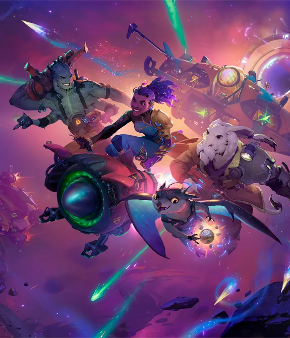 Capa de Wildgate com personagens no espaço saindo de uma nave.