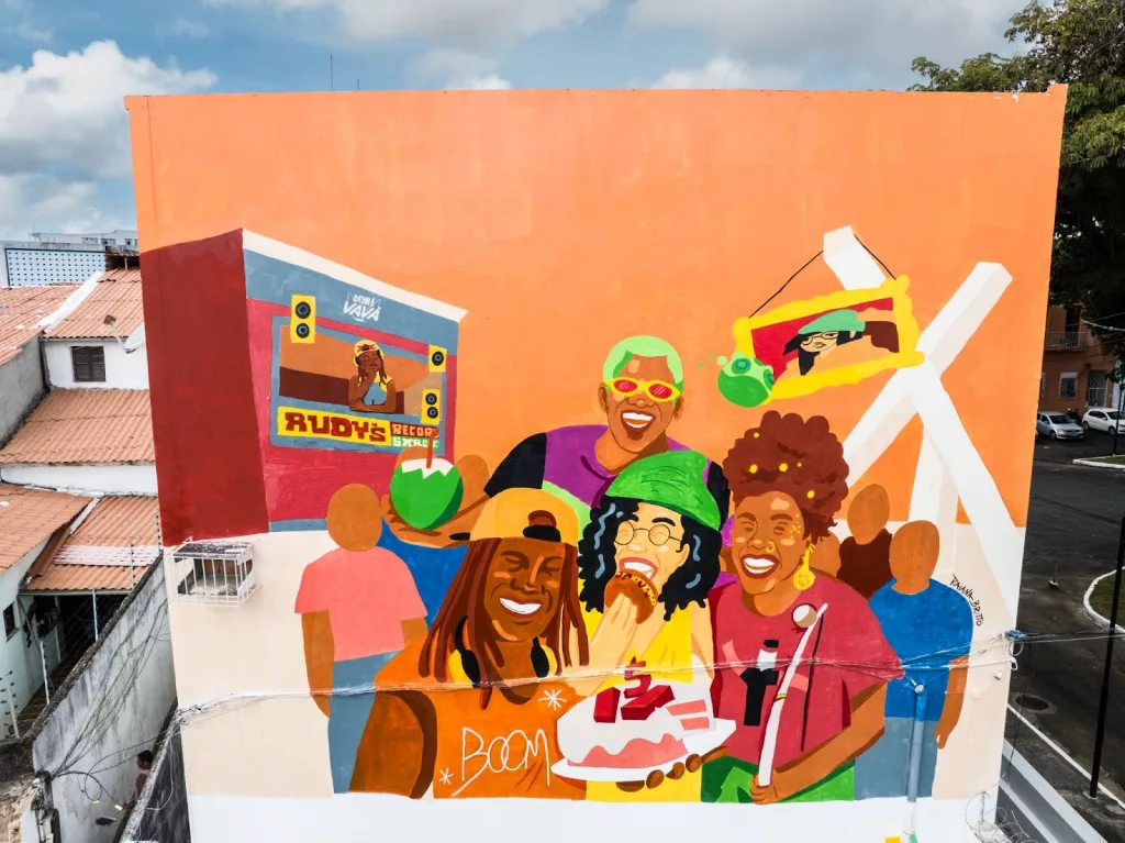 Mural em prédio de Valorant em Salvador.