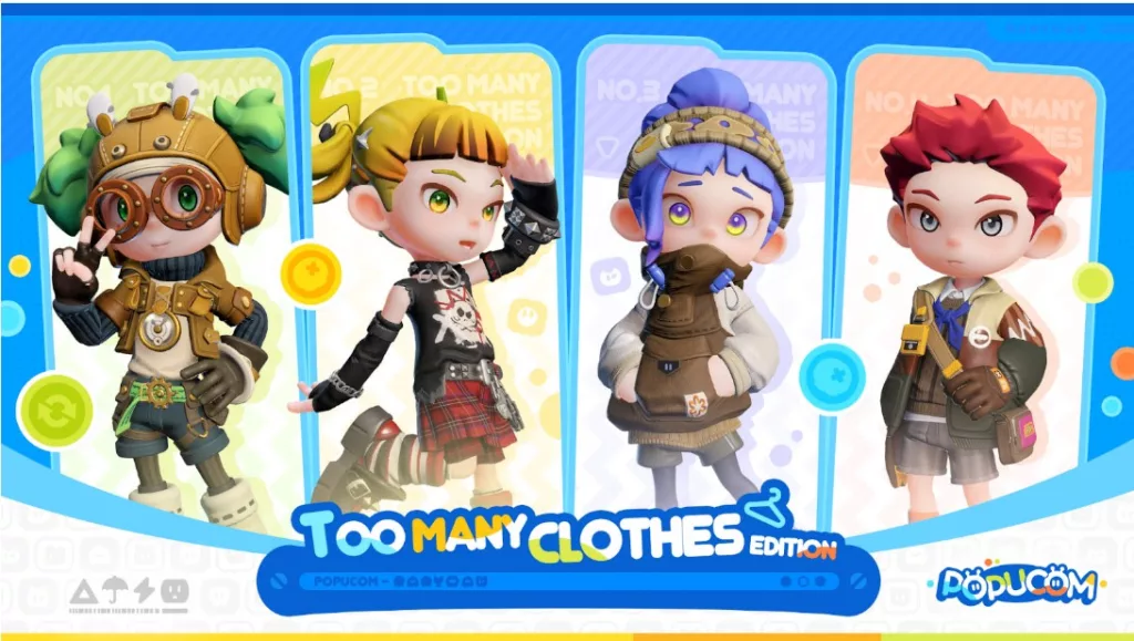 Imagem mostrando so 4 membros da equipe e roupas diferentes.