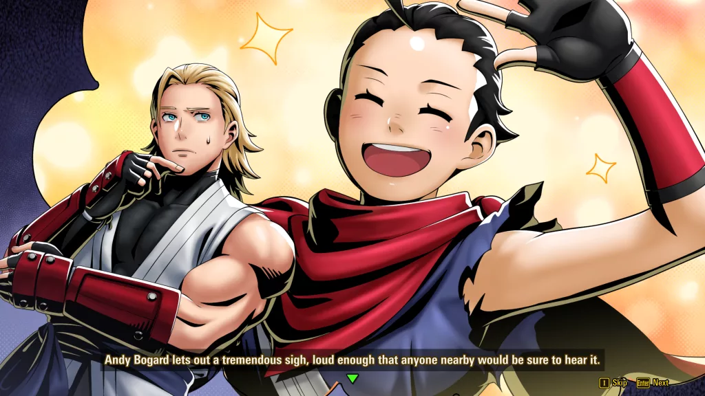 Andy Bogard e seu aprendiz Hokutomaru.