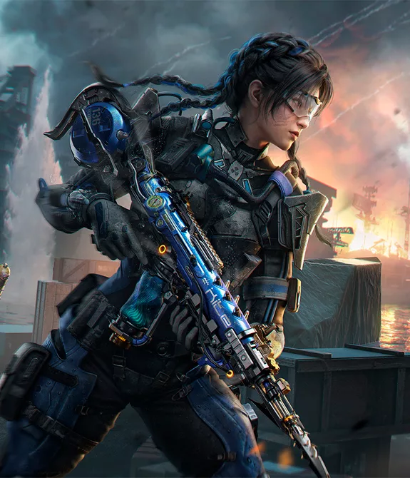 Capa de Call of Duty: Mobile Temporada 7 com 3 personagens em um porto em meio a ação.