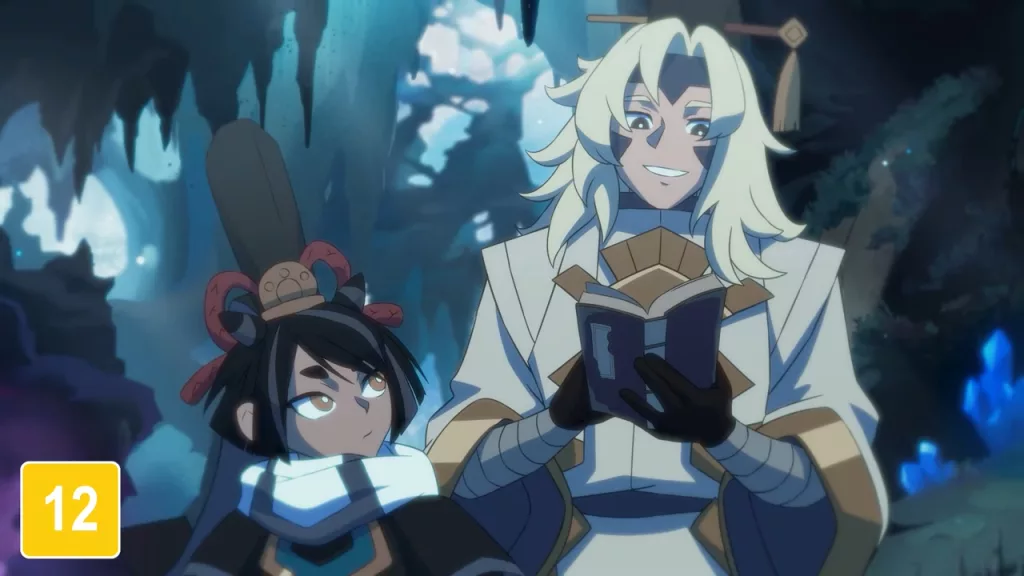 Koro e Akazu em uma caverna.