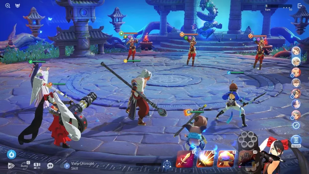 Personagens em jogo prontos para a luta.