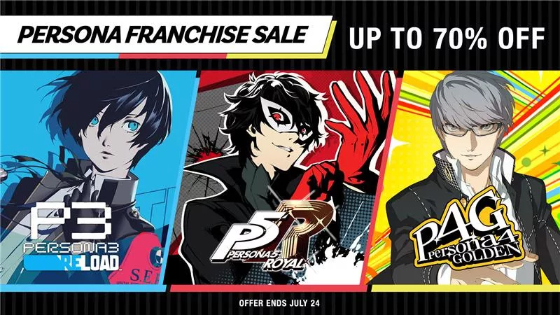 Imagem da promoção de jogos Persona.