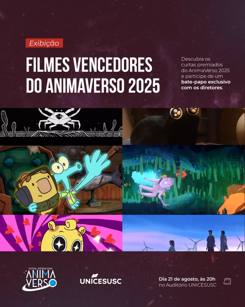 Cartaz dos filmes vencedores do AnimaVerso 2025.