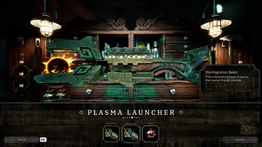 Arma "Plasma Launcher" e suas modificações.