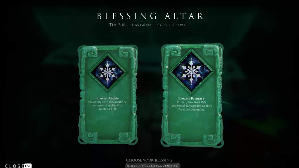 Duas escolhas possíveis no altar das bençãos.