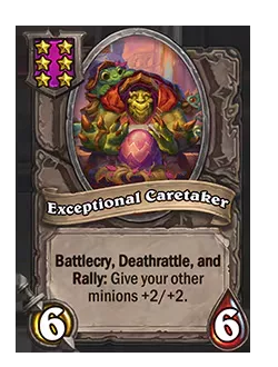 Carta de Hearthstone "Exceptional Caretaker" com Conclamar.