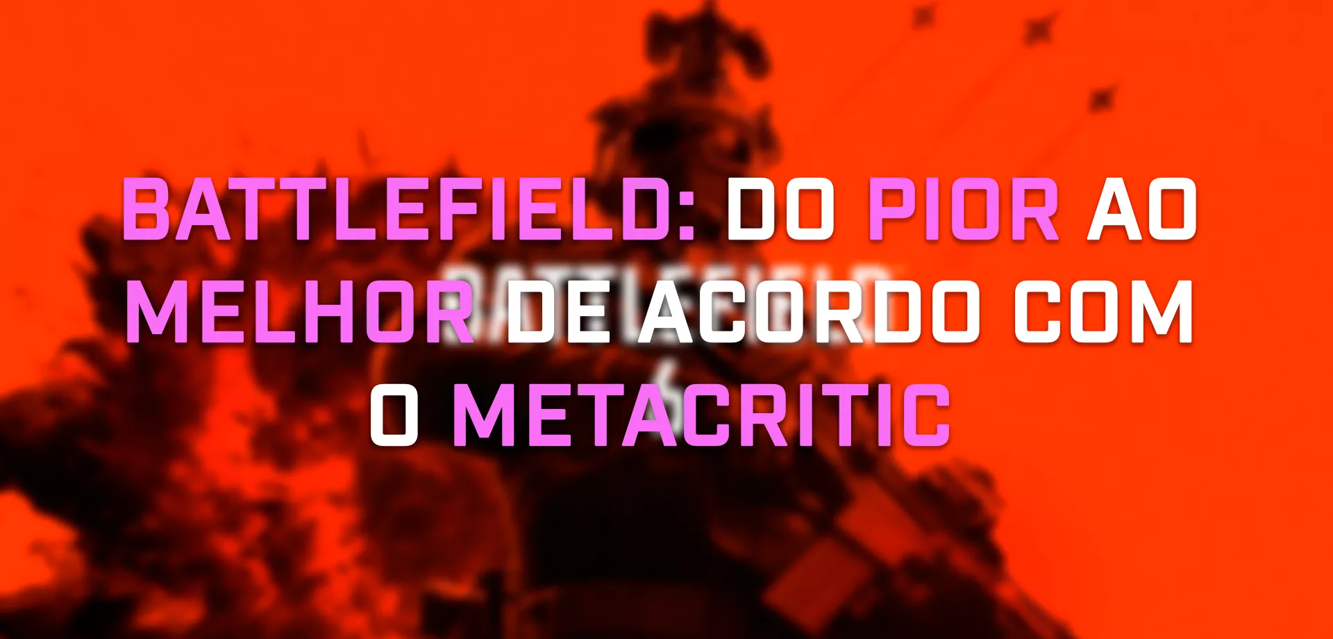 Capa de Battlefield 6 desfocada com a chamada da matéria escrita à frente.